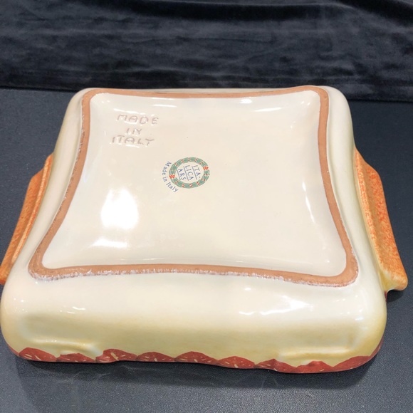 italica ars pottery Hand painted Tuscany lanscape marked Made In Italy - Picture 9 of 9